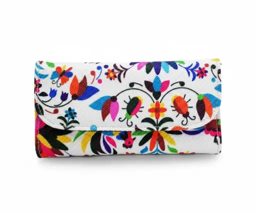 [1058] Cartera Rubi estampada - Aves Blanco